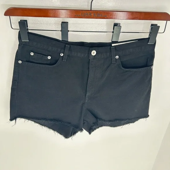 Rag &‎ Bone NWT Justine Short Size 31 Black USA Made 34x3 Festival Denim $165 - Picture 4 of 12